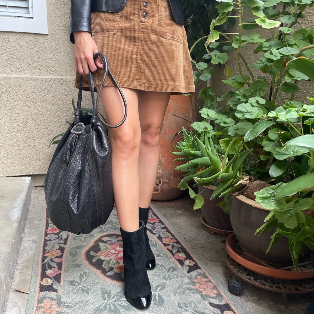 Vintage black metallic Jacobson leather bucket bag - Picture 7 of 16